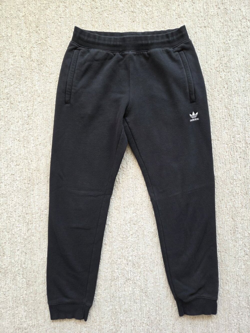 Adidas Originals Trefoil Essentials Jogger Sweatpants Men's Large Black Fleece